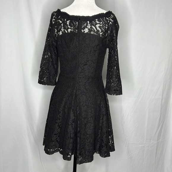 ONLY edge LUXURY black lace midi dress with boat neck - Picture 2 of 10